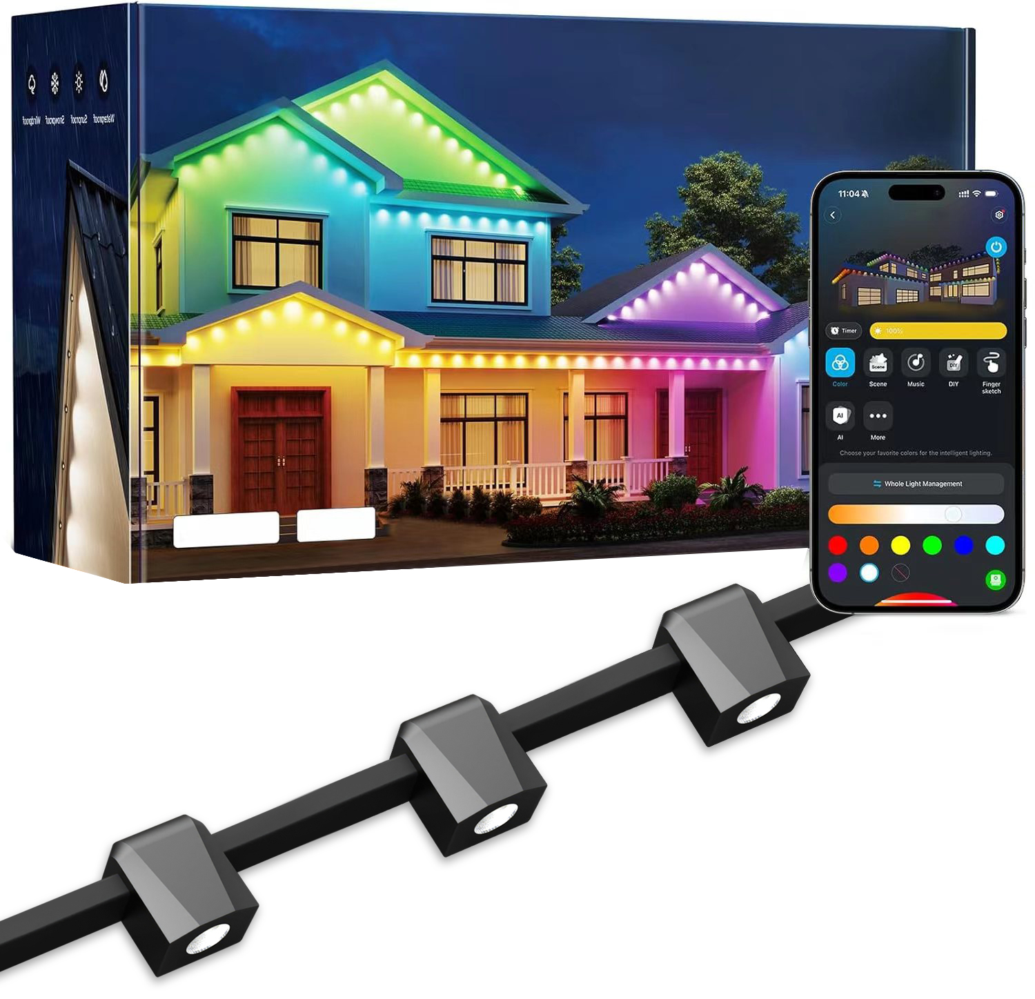 24V Intelligent Colorful Eaves Lamp Courtyard Path Indoor LED Decorative Lamp Spotlight-RK-OSL1